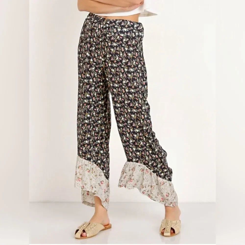LACAUSA Floral Bloomers Drawstring Waist S